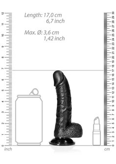 Curved Realistic Dildo with Balls and Suction Cup - 6&quot; / 15,5 cm