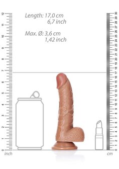 Curved Realistic Dildo with Balls and Suction Cup - 6&quot; / 15,5 cm