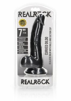 Curved Realistic Dildo with Balls and Suction Cup - 7&quot; / 18 cm