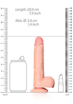 Straight Realistic Dildo with Balls and Suction Cup - 7&quot; / 18 cm