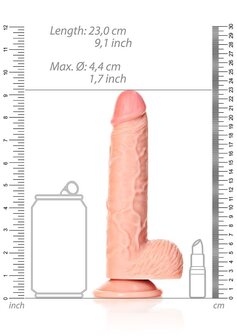Straight Realistic Dildo with Balls and Suction Cup - 8&quot; / 20,5 cm