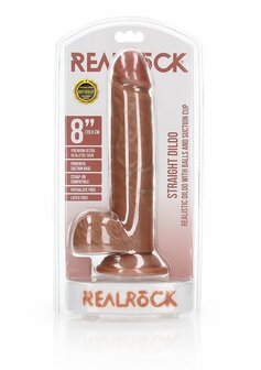 Straight Realistic Dildo with Balls and Suction Cup - 8&quot; / 20,5 cm
