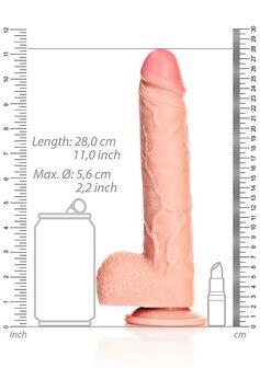 Straight Realistic Dildo with Balls and Suction Cup - 10&quot; / 25,5 cm