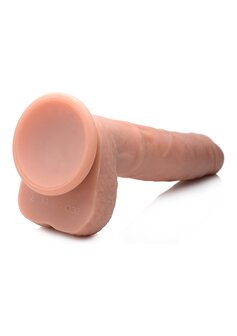 Pumping and Vibrating Liquid Silicone Dildo with Balls - 8&quot; / 20,5 cm