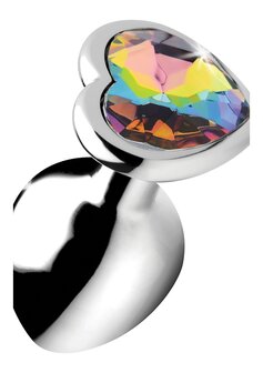 Rainbow Prism - Heart Butt Plug - Medium