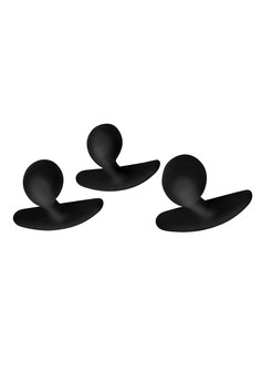 Dark Droplets - 3 Piece Curved Anal Trainer Set - Black