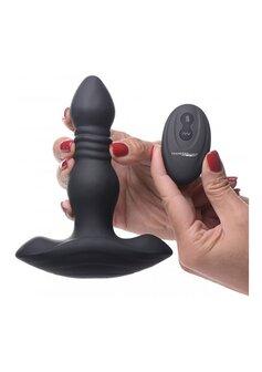 Vibrating and Thrusting Silicone Butt Plug with Remote Control
