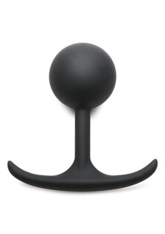 Comfort Plugs Silicone Weighted Round Plug 4.4&quot; - Black
