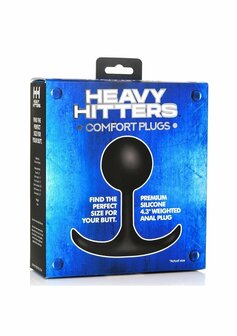 Comfort Plugs Silicone Weighted Round Plug 4.4&quot; - Black