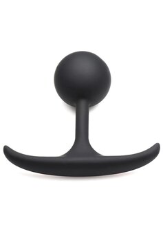 Comfort Plugs Silicone Weighted Round Plug 3.9&quot; - Black