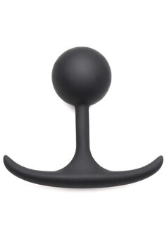 Comfort Plugs Silicone Weighted Round Plug 3.3&quot; - Black