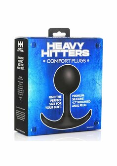Comfort Plugs Silicone Weighted Round Plug 4.7&quot; - Black