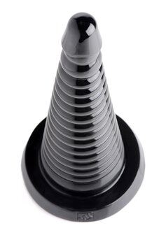 Giant Ribbed Anal Cone - Black