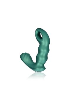 Beaded Vibrating Prostate Massager with Remote Control - Metallic Green