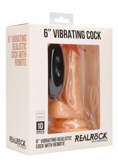 Vibrating Realistic Cock with Scrotum - 6&quot; / 15 cm