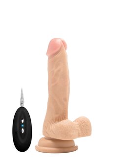 Vibrating Realistic Cock with Scrotum - 7&quot; / 18 cm