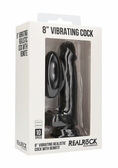 Vibrating Realistic Cock with Scrotum - 8&quot; / 20 cm