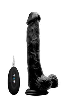 Vibrating Realistic Cock with Scrotum - 10&quot; / 25 cm