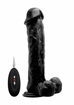 Vibrating Realistic Cock with Scrotum - 11&quot; / 28 cm