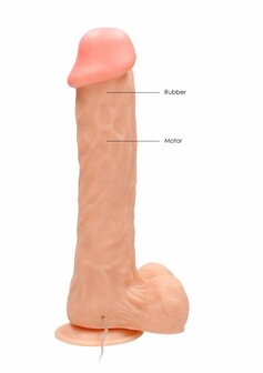 Vibrating Realistic Cock with Scrotum - 11&quot; / 28 cm