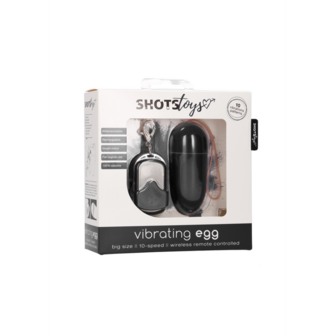 Vibrating Egg with 10 Speeds and Remote Control - L - Black