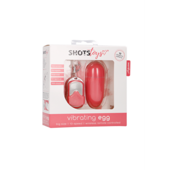 Vibrating Egg with 10 Speeds and Remote Control - L - Pink