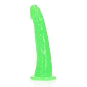 Slim Realistic Dildo with Suction Cup - Glow in the Dark - 6&#039;&#039; / 15,5 cm