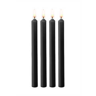 Teasing Wax Candles - 4 Pieces - Large - Black