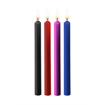 Teasing Wax Candles - 4 Pieces - Large - Multicolor