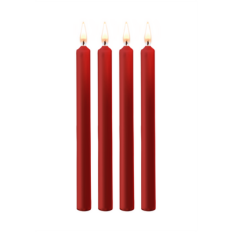 Teasing Wax Candles - 4 Pieces - Large - Red