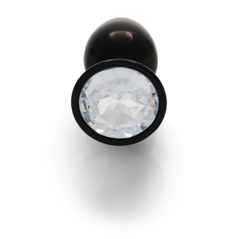 Ronde Gem Butt Plug - Klein - Gunmetal/Diamant