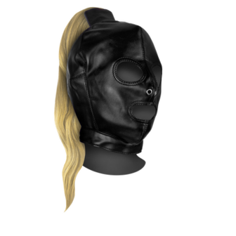 Mask with Blonde Ponytail - Black