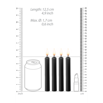 Teasing Wax Candles - 4 Pieces - Black