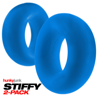 Stiffy - 2-pack No-Roll Cockrings - Teal Ice