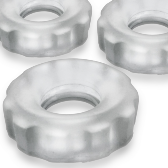 Super Huj - 3-pack Stretchy Cockrings - Clear Ice