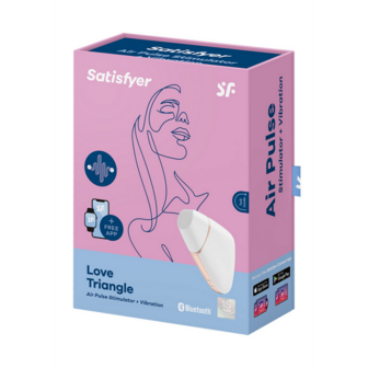 Love Triangle - Luchtpulserende Stimulator en Vibratie - Wit