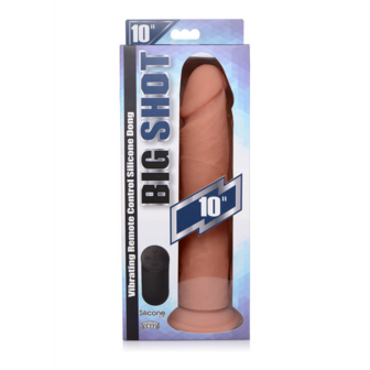 Vibrating Silicone Dildo with Remote Control - 10 / 25,5 cm