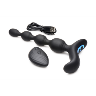 Vibrating and E-Stim Silicone Anal Beads with Remote Control