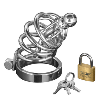 Asylum - Chastity Cage with 4 Rings - S/M