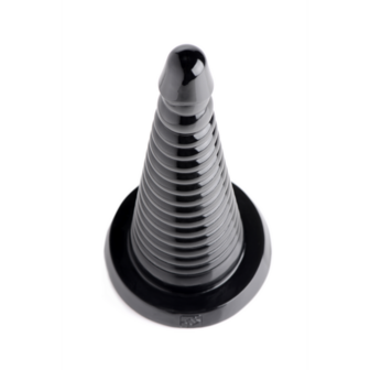 Giant Ribbed Anal Cone - Black