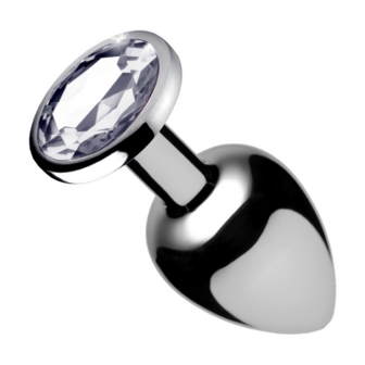 Clear Gem Anal Plug Medium - Clear