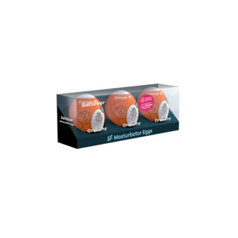 Crunchy - Masturbator Egg Set - 3 Pieces - Orange