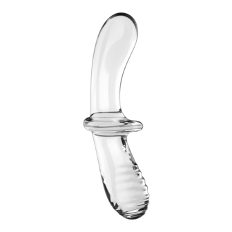 Double Crystal - Glass Dildo - Transparent