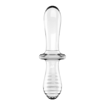 Double Crystal - Glass Dildo - Transparent