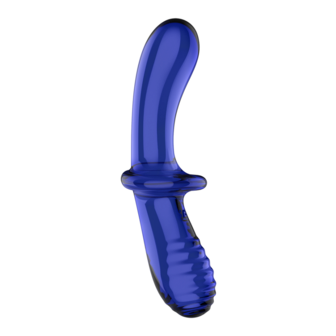 Double Crystal - Glass Dildo - Light Blue