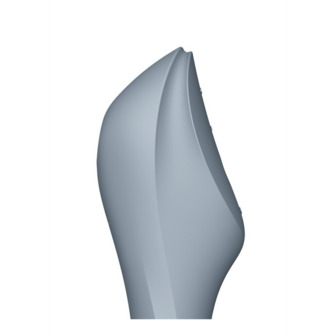 Curvy Trinity 3 - Invoegbare Air Pulse Vibrator - Blauwgrijs