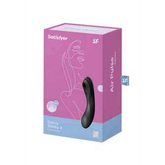 Curvy Trinity 4 - Insertable Air Pulse Vibrator - Zwart