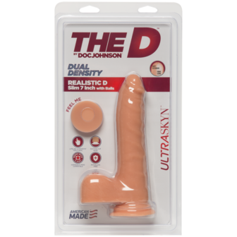 D Slim - Realistic ULTRASKYN Dildo with Balls - 7 / 18 cm