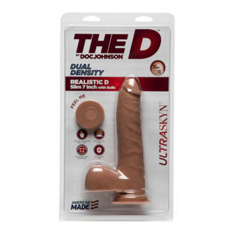 D Slim - Realistic ULTRASKYN Dildo with Balls - 7 / 18 cm