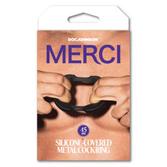 De Paradox - Silicone/Metal Cock Ring - 45mm - Zwart